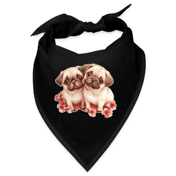 Mops - Bandana - Schwarz - Vorne