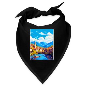 Sarajevo Bosnien Herzegowina Vintage Reiseposter - Bandana - Schwarz - Vorne
