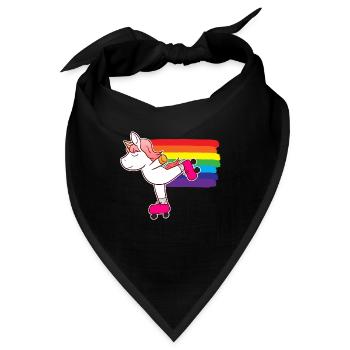 Roller Skating Einhorn Rollschuh - Bandana - Schwarz - Vorne