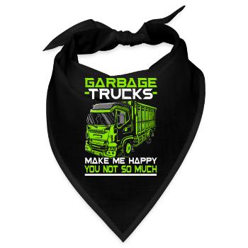 Garbage Truck Trash Collector Recycling Abfall - Bandana - Schwarz - Vorne