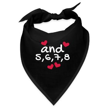 Tanzen Tanz Tanzkurs Rhythmus Herz - Bandana - Schwarz - Vorne