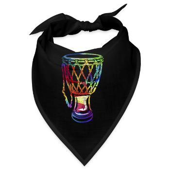 Pulsierende Djembe Trommelmusik - Bandana - Schwarz - Vorne