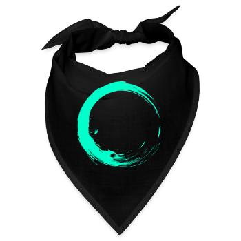 Kreis Bürste Design Türkis - Bandana - Schwarz - Vorne