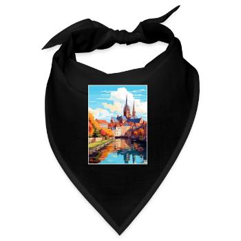 Amiens Frankreich Vintage Reiseposter WPA Souvenir - Bandana - Schwarz - Vorne