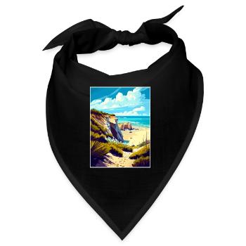 Crystal Cove California Vintage Reiseposter WPA - Bandana - Schwarz - Vorne