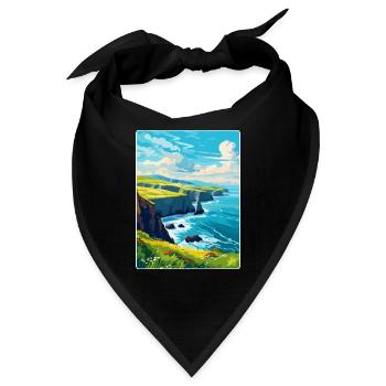 Dingle Halbinsel Irland Vereinigtes Königreich Vintage Reiseposter - Bandana - Schwarz - Vorne