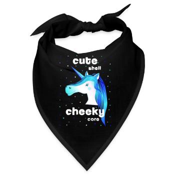 blue unicorn cute cheeky - Bandana - Schwarz - Vorne