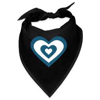 Blaues Herz Geschenk  - Bandana - Schwarz - Vorne