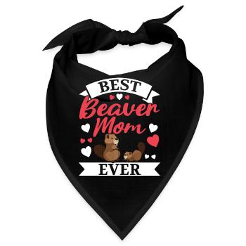 Beste Bibermama aller Zeiten Wildtier Tier Damm Na - Bandana - Schwarz - Vorne