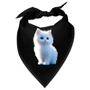Angora Katze Weiße Angorakatze Süße Angora Katzen - Bandana - Schwarz - Vorne