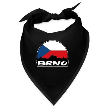 Brünn Tschechien Flagge Skyline Silhouette Reisen - Bandana - Schwarz - Vorne