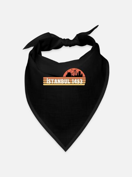 Skyline d’Istanbul dans un design rétro - Bandana - noir