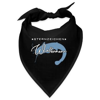 Sternzeichen Wallermann lustiger Wallerspruch Wels - Bandana - Schwarz - Vorne