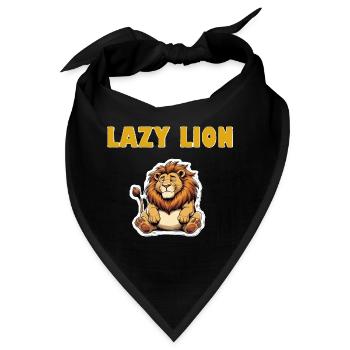 Fauler Löwe Cartoon - Bandana - Schwarz - Vorne