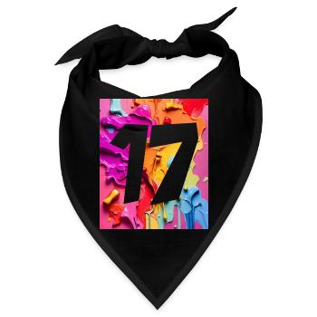 NR. 17 NUMMER 17 BUNT 17. GEBURTSTAG - Bandana - Schwarz - Vorne