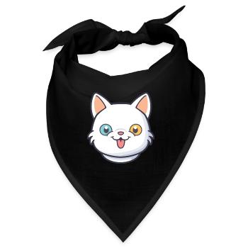 Hantilly Tiffany Katze Cartoon Aquarell Clipart - Bandana - Schwarz - Vorne