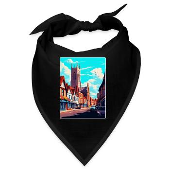 Hereford, England, Vereinigtes Königreich, Vintage, Reiseposter, Souvenir - Bandana - Schwarz - Vorne