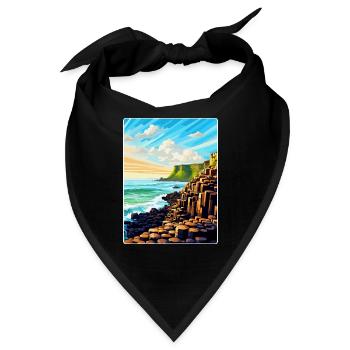 Giant Causeway Irland Uk Reiseposter Souvenir - Bandana - Schwarz - Vorne