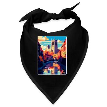 Durham England Uk Vintage Reiseposter Souvenir - Bandana - Schwarz - Vorne