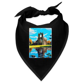 Bolton Abbey England Uk Reise Poster Souvenir WPA - Bandana - Schwarz - Vorne