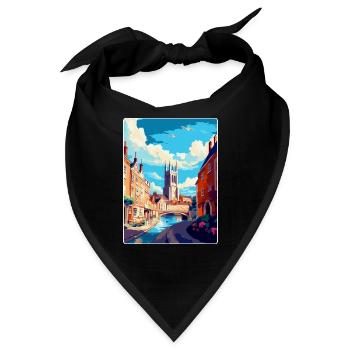 Exeter England Uk Vintage Reiseposter Souvenir - Bandana - Schwarz - Vorne