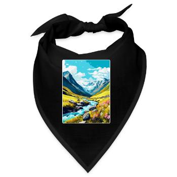 Hohe Tauern Österreich Vintage Reiseplakat Souvenir - Bandana - Schwarz - Vorne