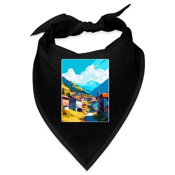 Artvin Türkei Vintage Reiseposter WPA Souvenir - Bandana - Schwarz - Vorne