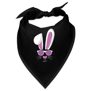 Cooler Skihase und Osterhase - Bandana - Schwarz - Vorne