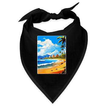 Playa De Las Americas Spanien Vintage Reiseplakat - Bandana - Schwarz - Vorne