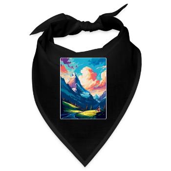 Grindelwald Schweiz Vintage Reiseposter WPA - Bandana - Schwarz - Vorne