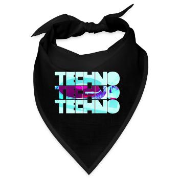 Techno Neon Muster - Bandana - Schwarz - Vorne