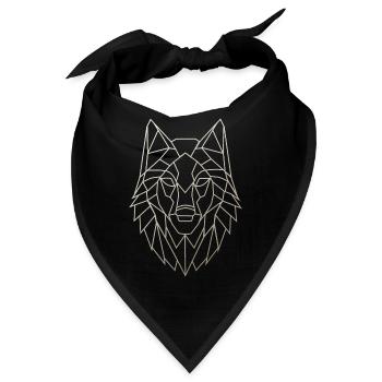 Geometrischer Wolfskopf - Bandana - Schwarz - Vorne