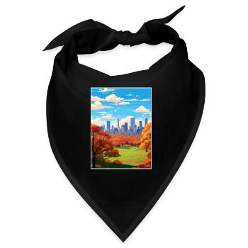 Central Park New York State Vintage-Reiseposter - Bandana - Schwarz - Vorne