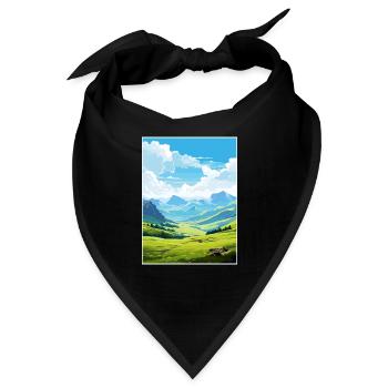 Pyrenäen Nationalpark Frankreich Reiseplakat - Bandana - Schwarz - Vorne
