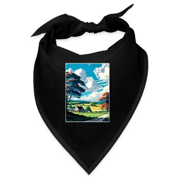 Bucks County Pennsylvania Vintage Reiseposter - Bandana - Schwarz - Vorne