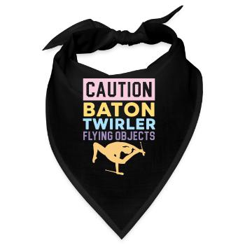 Vorsicht Baton Twirler Fliegende Objekte Baton Twi - Bandana - Schwarz - Vorne