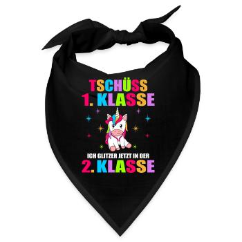 Tschüss 1.Klasse Ich Glitzer Jetzt In Der 2.Klasse - Bandana - Schwarz - Vorne