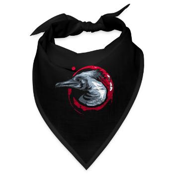 Wachsamer Kormoran Fischerglück - Bandana - Schwarz - Vorne