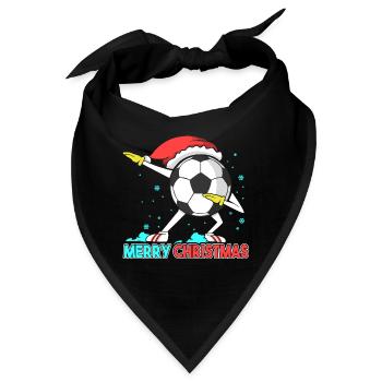 Merry Christmas Dabbing Fußball Jungen Weihnachten - Bandana - Schwarz - Vorne