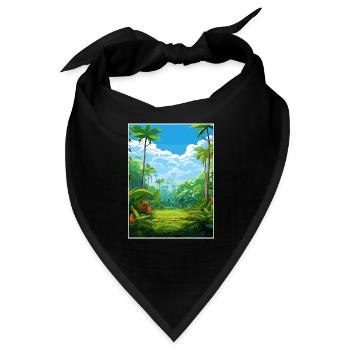 Nasse Tropen von Queensland Vintage-Reiseposter - Bandana - Schwarz - Vorne