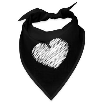 HERZ. HERZ. HERZ. KÜSSEN. SCHMATZEN. KÜSST. LÄCHELN. - Bandana - Schwarz - Vorne