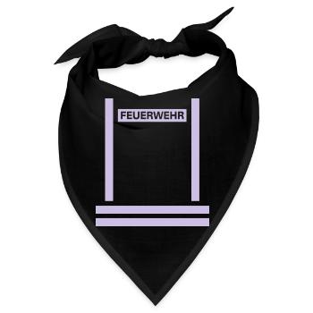 Feuerwehr Reflex Rücken - Bandana - Schwarz - Vorne
