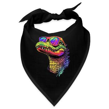 Krokodil Alligator Reptilien Kroko Liebe Krokodile - Bandana - Schwarz - Vorne