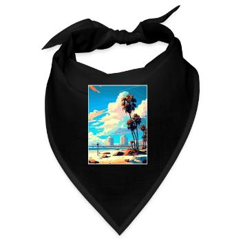 Long Beach Kalifornien Cali Vintage Reiseposter - Bandana - Schwarz - Vorne