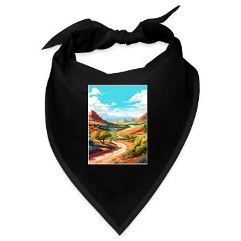 Mount Scott Texas Vintage Reiseposter Souvenir - Bandana - Schwarz - Vorne