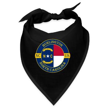 Burlington North Carolina Flagge USA Reise Souvenir - Bandana - Schwarz - Vorne