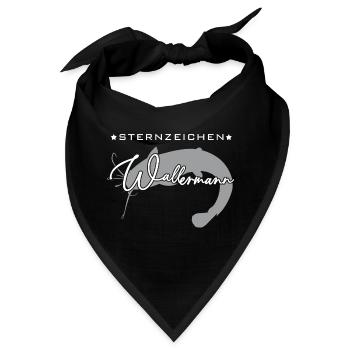 Sternzeichen Wallermann lustiger Wallerspruch Wels - Bandana - Schwarz - Vorne