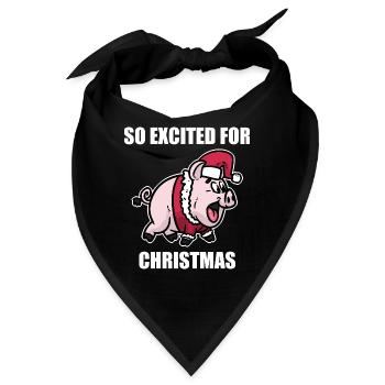 Fröhliches Weihnachtsschwein Festtag - Bandana - Schwarz - Vorne