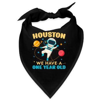 Houston Wir haben ein 1 Jahr altes 1st Birthday Bd - Bandana - Schwarz - Vorne