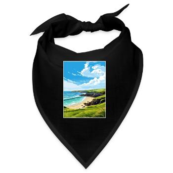 Trevaunance Cove Cornwall Vintage Reiseposter - Bandana - Schwarz - Vorne